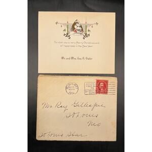 RARE 1924 George Sisler Christmas Card Baseball St. Louis Cardinals HOF MLB